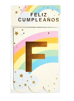 Banderín Feliz Cumpleaños Arcoíris y Nube x 1 un - comprar online