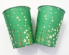 Vasos Verde con estrellas Doradas x 8 un