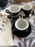 Serx6 tazas y platos cafe ceramica Blanco-Negro - comprar online