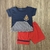 Conjunto para bebe menino azul e vermelho marinheiro na internet