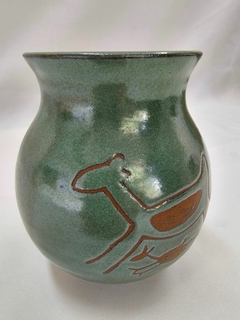 Vaso Quarteto 3 - Cerâmica - Verde - Serra da Capivara - Piauí na internet