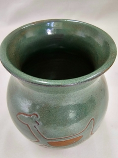 Vaso Quarteto 3 - Cerâmica - Verde - Serra da Capivara - Piauí - Espaço Annesso | Arte popular e Design Brasileiro