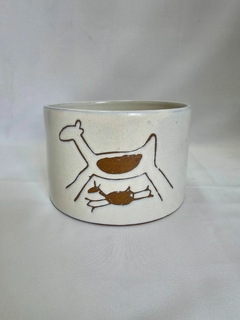 Cachepot de Cerâmica - Cilindro Branco P - Serra da Capivara - Piauí - comprar online