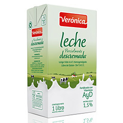 Leche Verónica descremada 1 litro larga vida