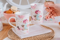 Taza mug de porcelana set x2 + caja de regalo