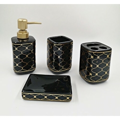 Set de baño ceramica ondas x4