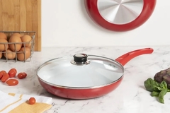 Sarten SELCET roja ceramica 22cm con tapa