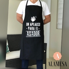 Delantal aplauso para el asador jean negro