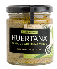 Pasta de aceitunas verdes condimentada 170gr - HUERTANA