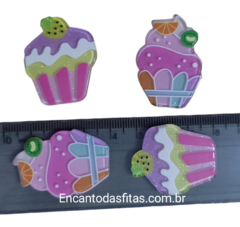 Aplique de acrílico Cupcake 32mm - comprar online