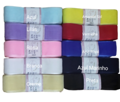 Fitas de Organza Sanding 22mm N5 kit Com 10 Cores - Encanto das Fitas