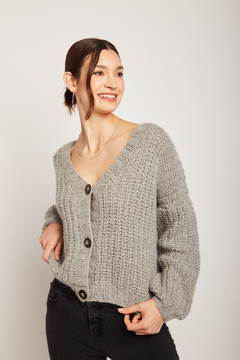 Cardigan en lana merino y angora