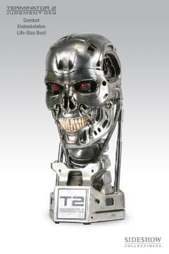 Head Terminator Life-Size Bust 1/1 Combat Veteran Endoskeleton Sideshow - Camuflado Toys