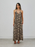 VESTIDO YOU FRESH MAXI MIDI ANIMAL PRINT AREIA & PRETO - comprar online