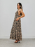 VESTIDO YOU FRESH MAXI MIDI ANIMAL PRINT AREIA & PRETO na internet