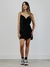 SLIP DRESS OLD IS COOL SATIN PRETO