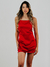 VESTIDO OLD IS COOL DRAPEADO SATIN VERMELHO