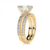 Anel Duble em Ouro Amarelo com Moissanite - comprar online