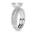 Anel Duble em Ouro Branco com Moissanite - comprar online