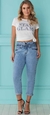 Calça Jeans com cinto - Flor do Caribe - Tais Carvalho Brand