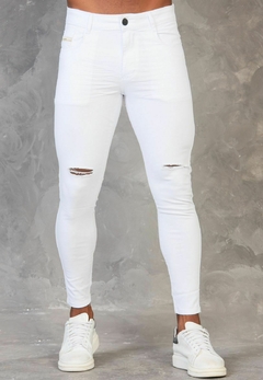 Calça Skinny white c/ joelho - comprar online