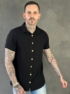 Camisa Slim linho Black - comprar online