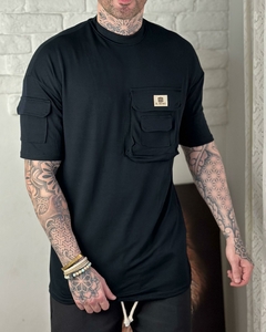 Camiseta Overfit Elastano Gola Alta BLACK - comprar online