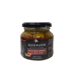 Aceitunas verdes rellenas con Jamón Crudo x 190 grs - Quehuen