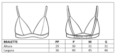 Bralette dupla face (azul marinho e listrado preto e branco)