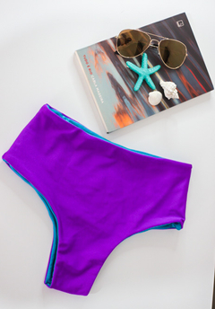 Calcinha Hot Pants Ilha Bella - Dupla Face - Roxa/Azul - comprar online