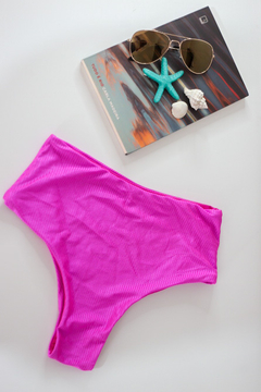 Calcinha Hot Pants Ilha Bella - Rosa chiclete - Tecido Canelado - comprar online