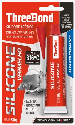 Silicone para Alta Temperatura - 12B-12 vermelho 50g