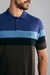 Polo Manga Curta Highstil Azul Medio e Marrom Classic Fit - comprar online