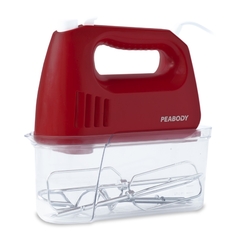 BATIDORA DE MANO PEABODY PE-HMA550R - ROJA 300W 4 VEL FUNCION TURBO INC BATIDOR Y AMASADOR --A PEDIDO