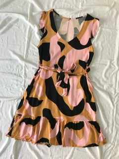 VESTIDO CON LAZO *SIMIL LINO* - CITTÀ