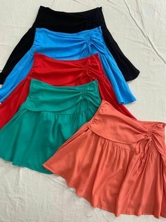 ART.304 POLLERA FRUNCE CON CIERRE INVISIBLE *LINO SPANDEX*