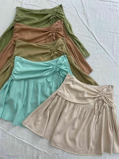 ART.304 POLLERA FRUNCE CON CIERRE INVISIBLE *LINO SPANDEX* en internet