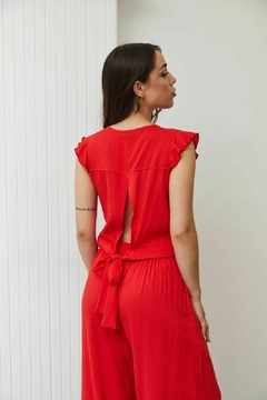 ART.690 CROP V NUDO ESPALDA *LINO SPANDEX*