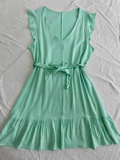 ART.904 VESTIDO VOLADOS C/LAZO *LINO SPANDEX* - tienda online