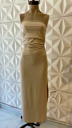 VESTIDO STRAPLESS LARGO *MICROFIBRA* - tienda online