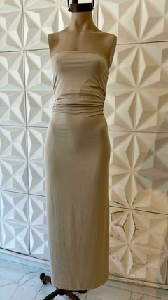 VESTIDO STRAPLESS LARGO *MICROFIBRA* - comprar online