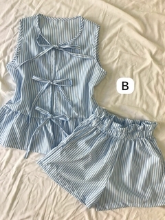 CONJUNTO BLUSA Y SHORT *POPLIN RAYADO* (SALE) - comprar online