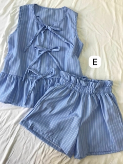 CONJUNTO BLUSA Y SHORT *POPLIN RAYADO* (SALE) - tienda online