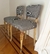 (JB) Dos sillas bajas estructura madera tapizadas / 43 × 37 × 75
