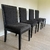 (ID) 4 sillas de Duveen de pergamino negro tapizadas en chenille gris / 45 x 44 x 46/90