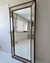 (FJ) Espejo biselado con marco de madera dorado / 200 x 100