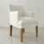 (SF) Ochos sillas con funda blanca y dos sillones cabecera / 50x55x45/ 60x55x45