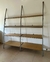 (LG) Biblioteca ovalada en madera y aluminio / 168x40x180