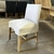 (MG) 12 sillas tapizadas en lienzo crudo con funda tussor. Patas petiribi / 50 x 48 x 45/ 85