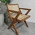 (TL) 5 pares de sillas de teca con esterilla. Nuevas / 58x56x80